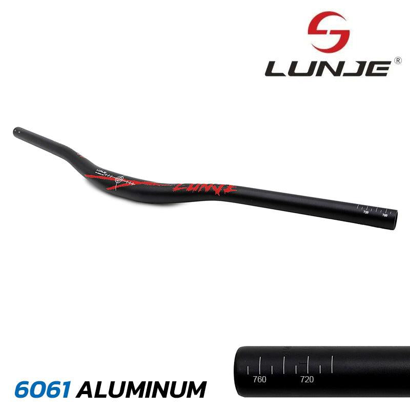 Guidon de 780 mm avec élévation 25 mm noir/rouge